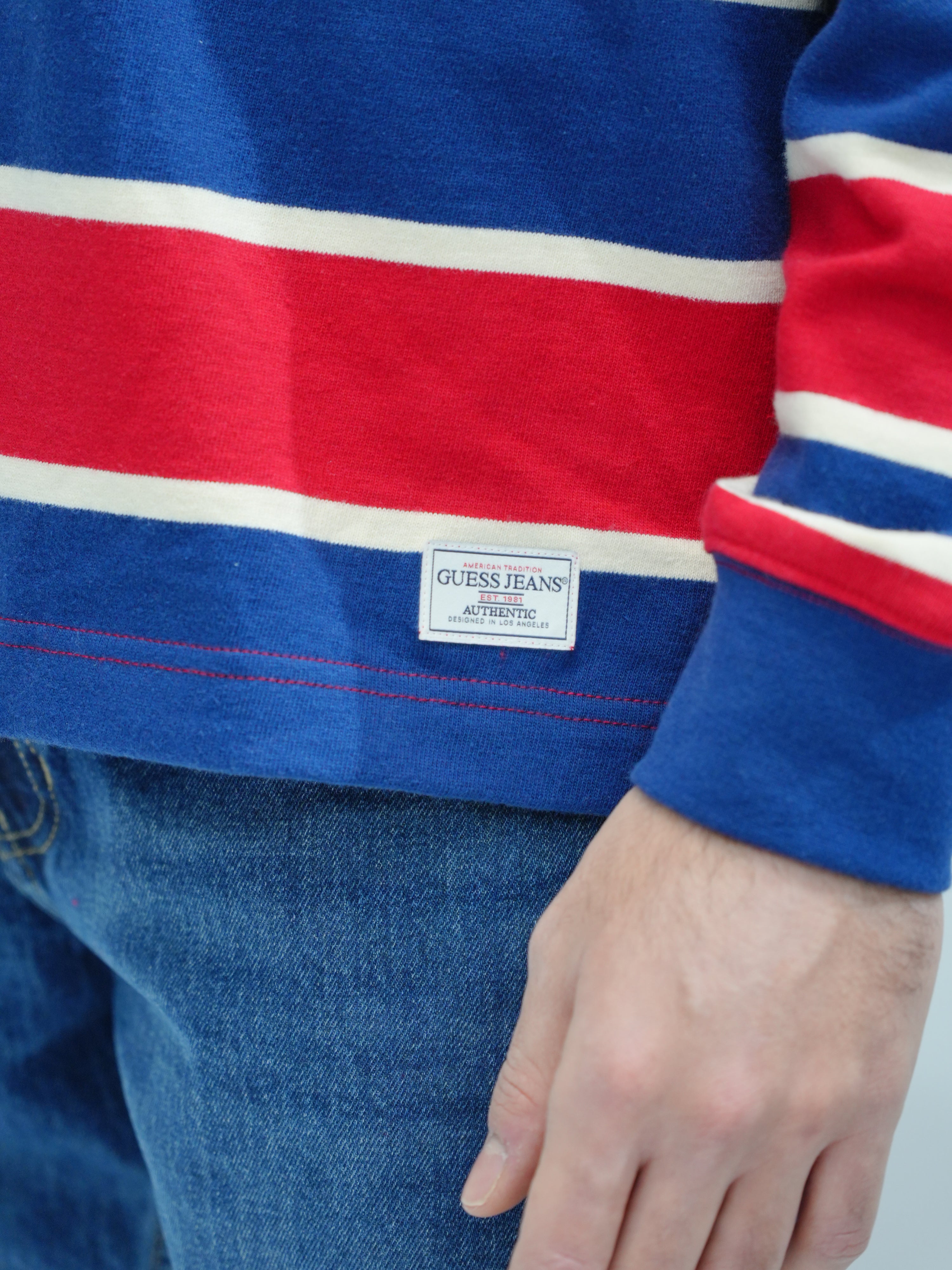 GUESS JEANS Polo rigata manica lunga M5YP27