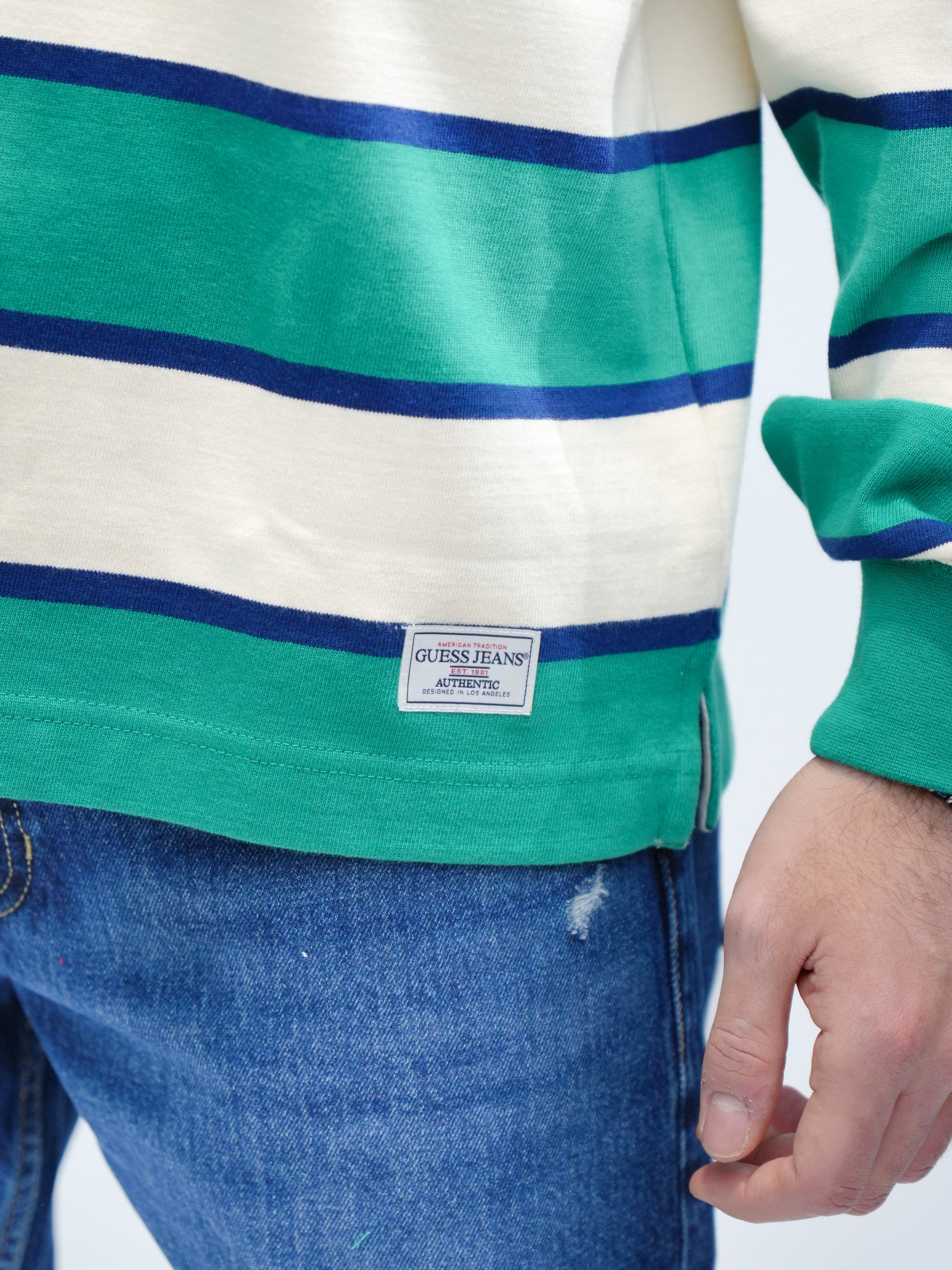 GUESS JEANS Polo rigata manica lunga M5YP27