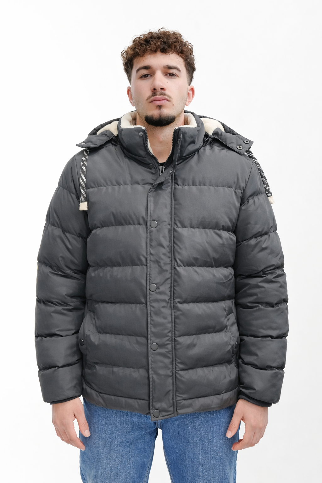 BLEND Giaccone trapuntato con cappuccio BHFROM