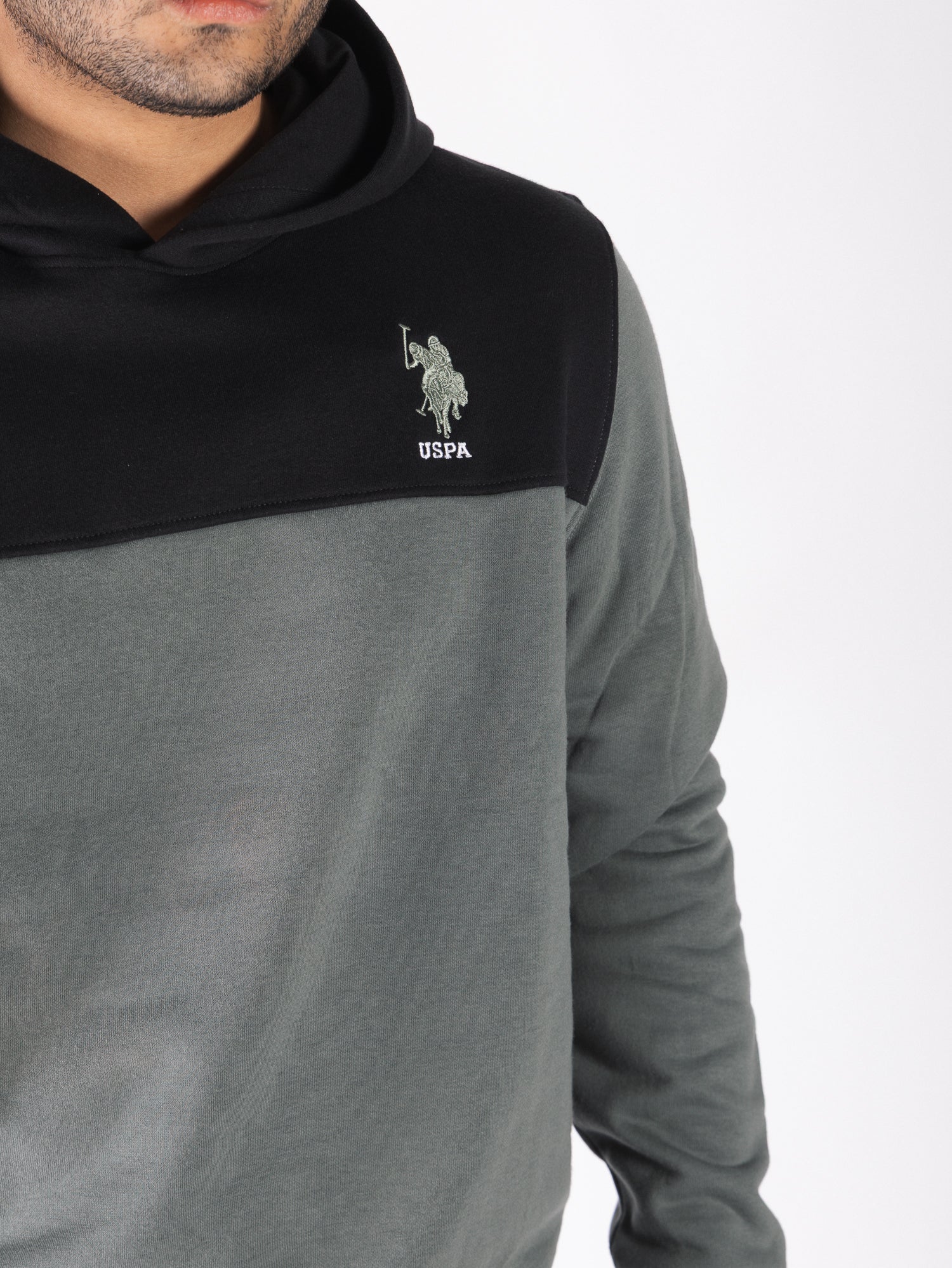 US POLO ASSN Felpa bicolore con cappuccio JOST EBPD