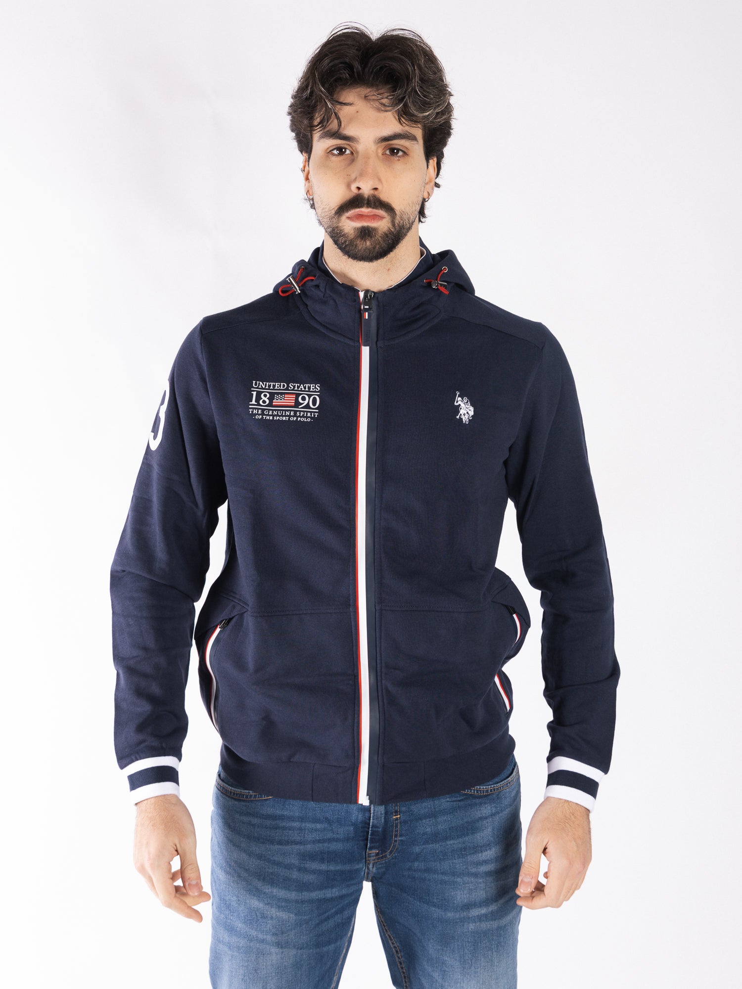 US POLO ASSN Felpa full zip con cappuccio KOBY CA0D