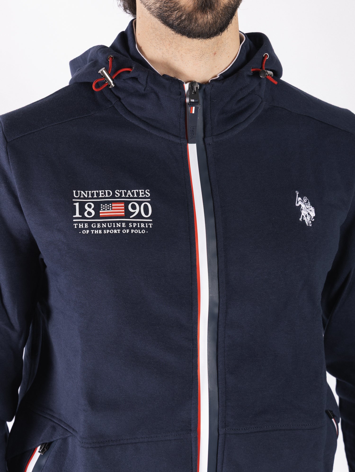 US POLO ASSN Felpa full zip con cappuccio KOBY CA0D