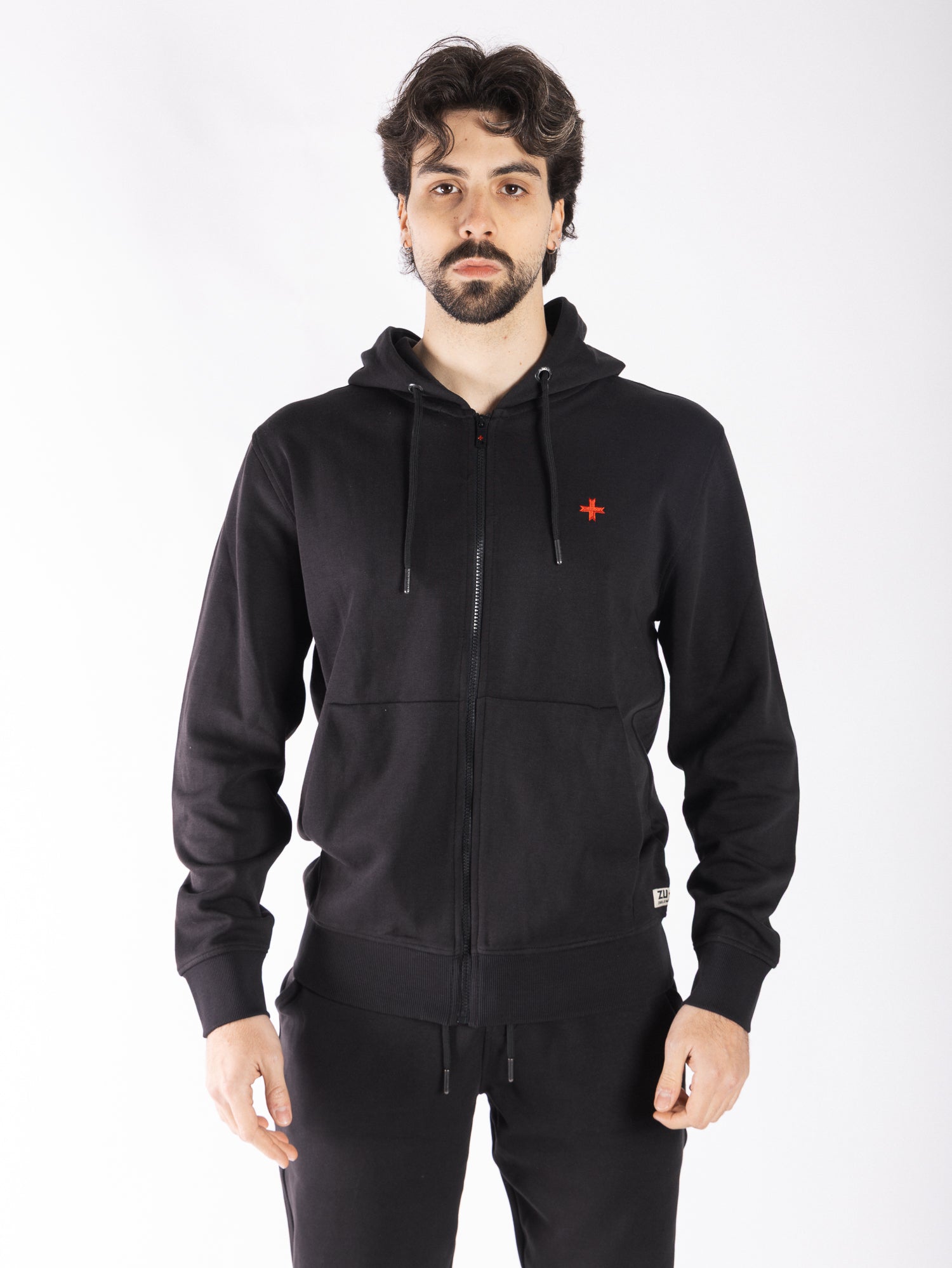 ZUELEMENTS Felpa full zip con cappuccio ZU1803