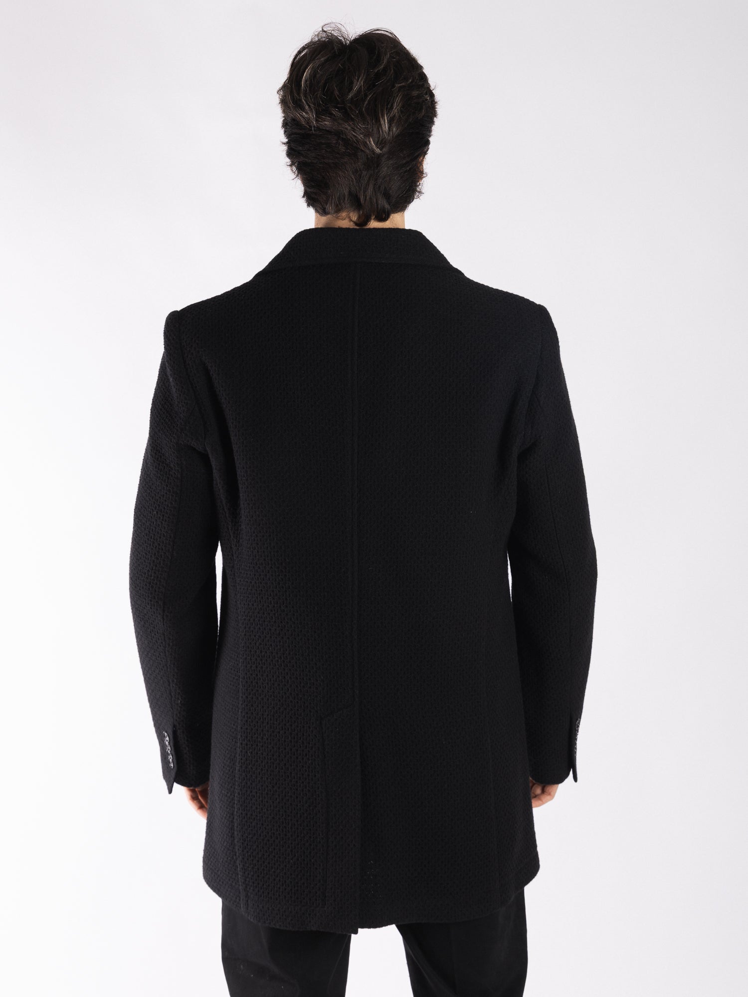 TELAMIRA Cappotto monopetto 3 bottoni spigato TE2216