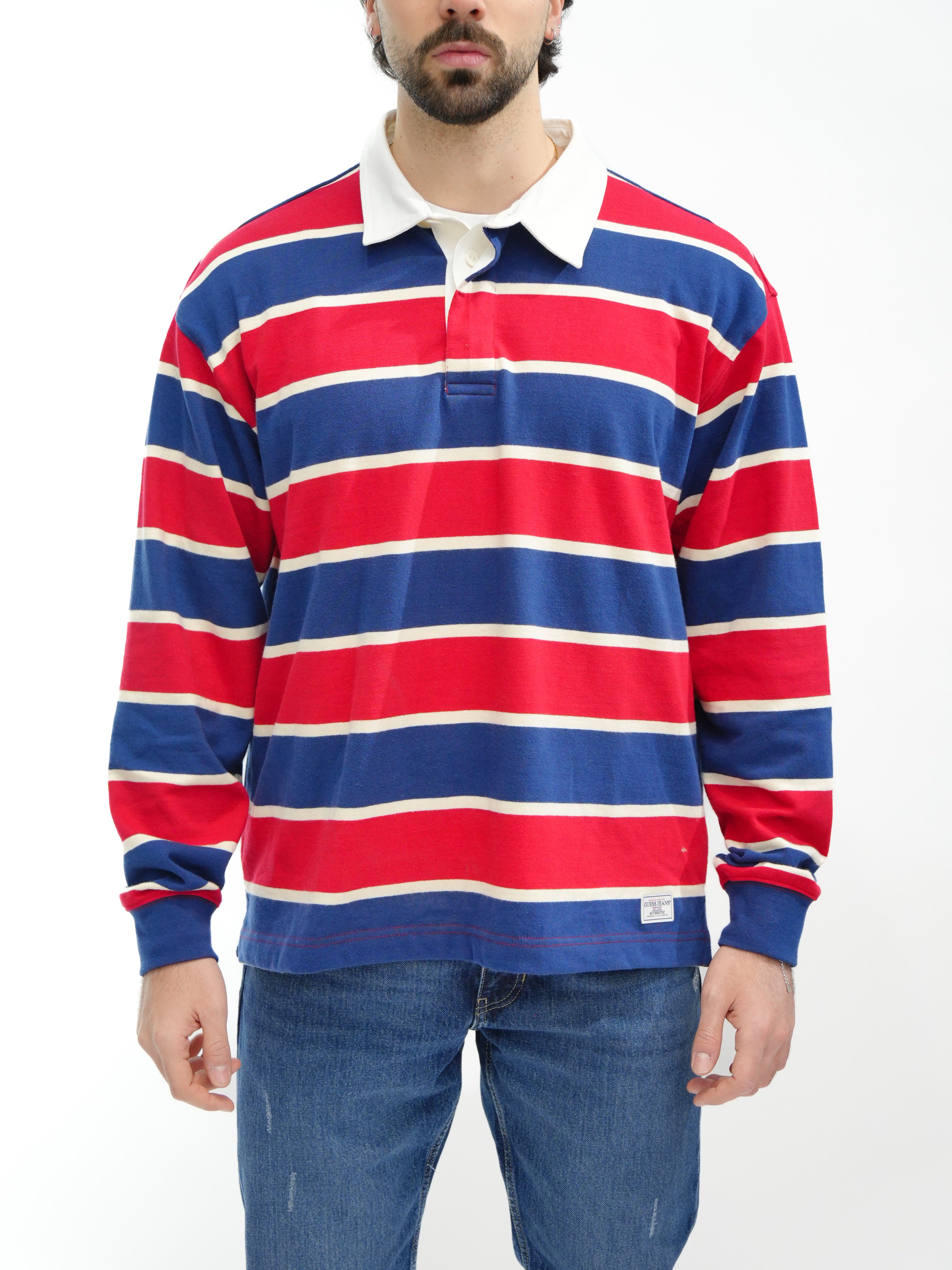 GUESS JEANS Polo rigata manica lunga M5YP27