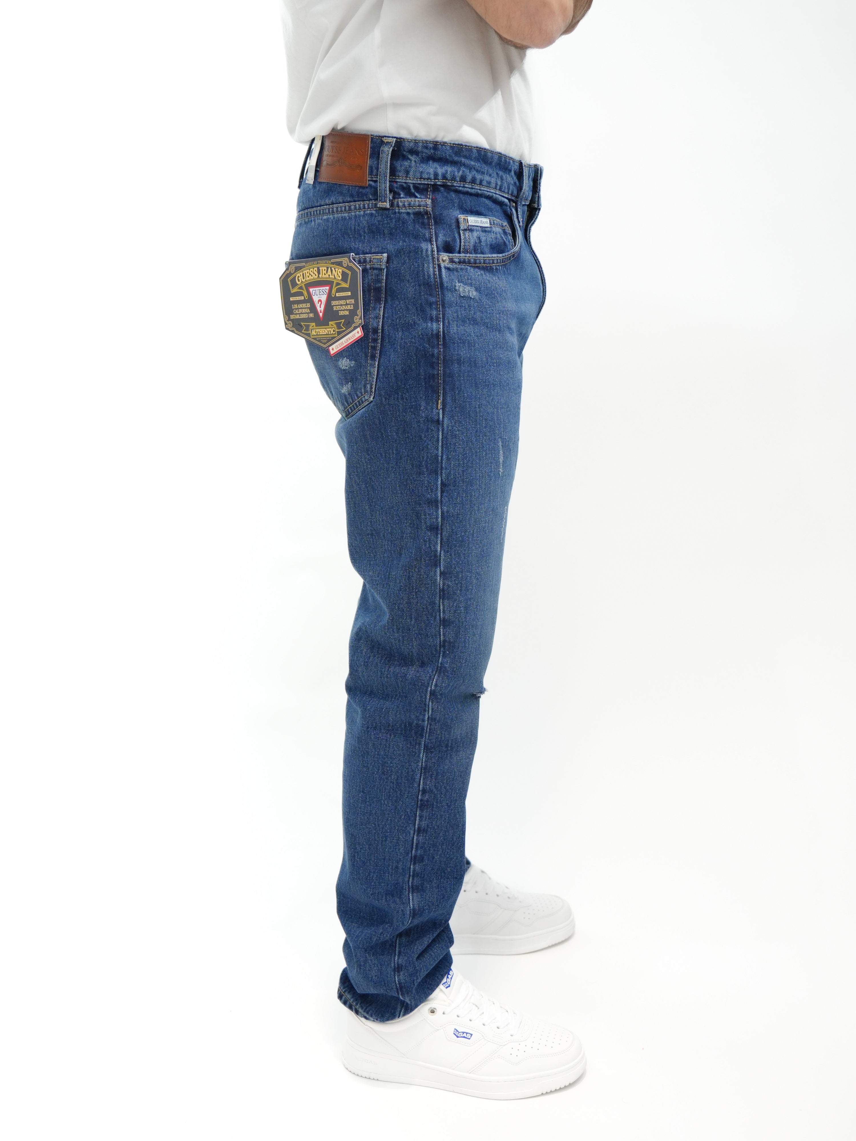 GUESS JEANS Jeans Slim con rotture M5YA1C