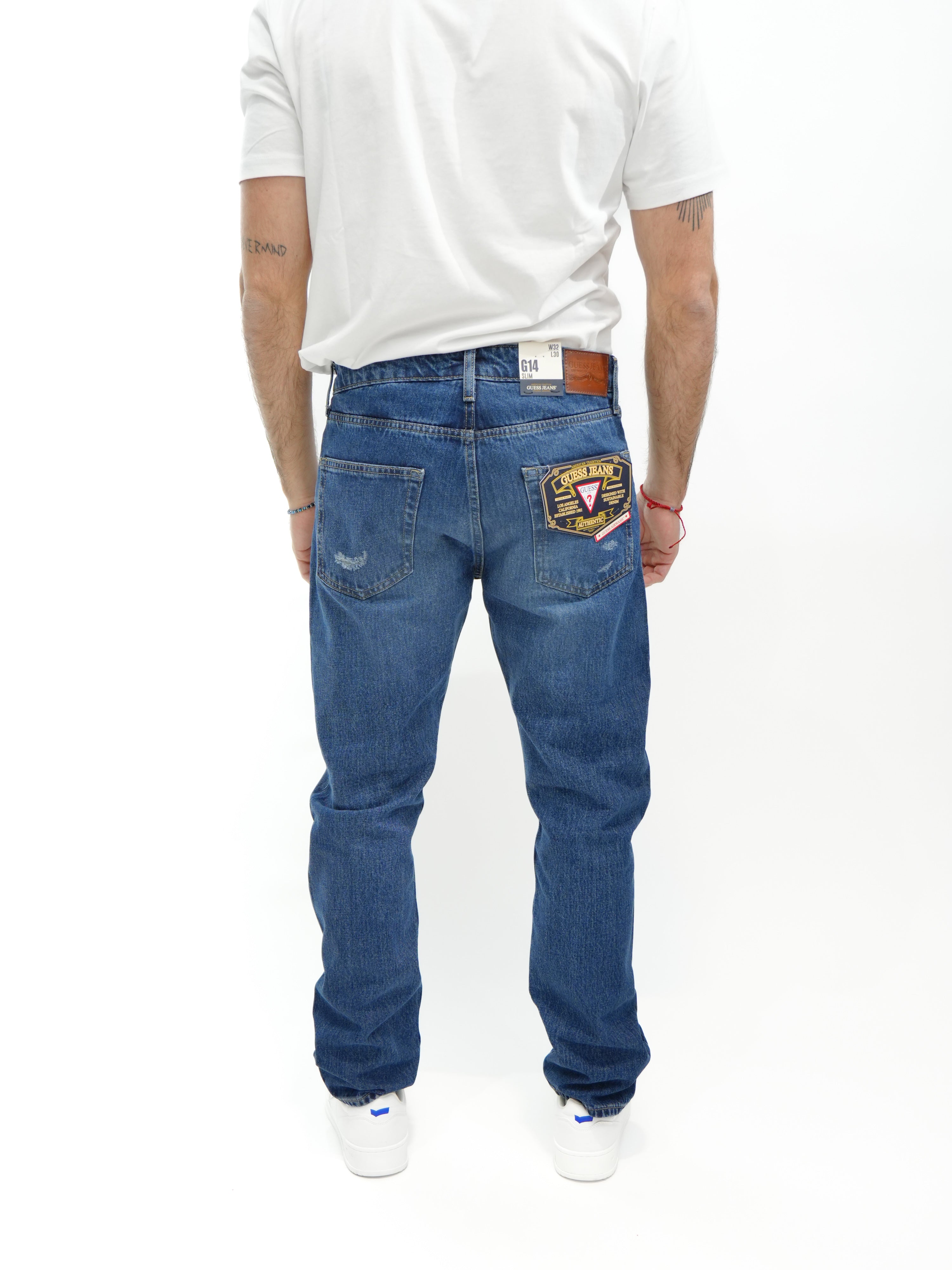 GUESS JEANS Jeans Slim con rotture M5YA1C