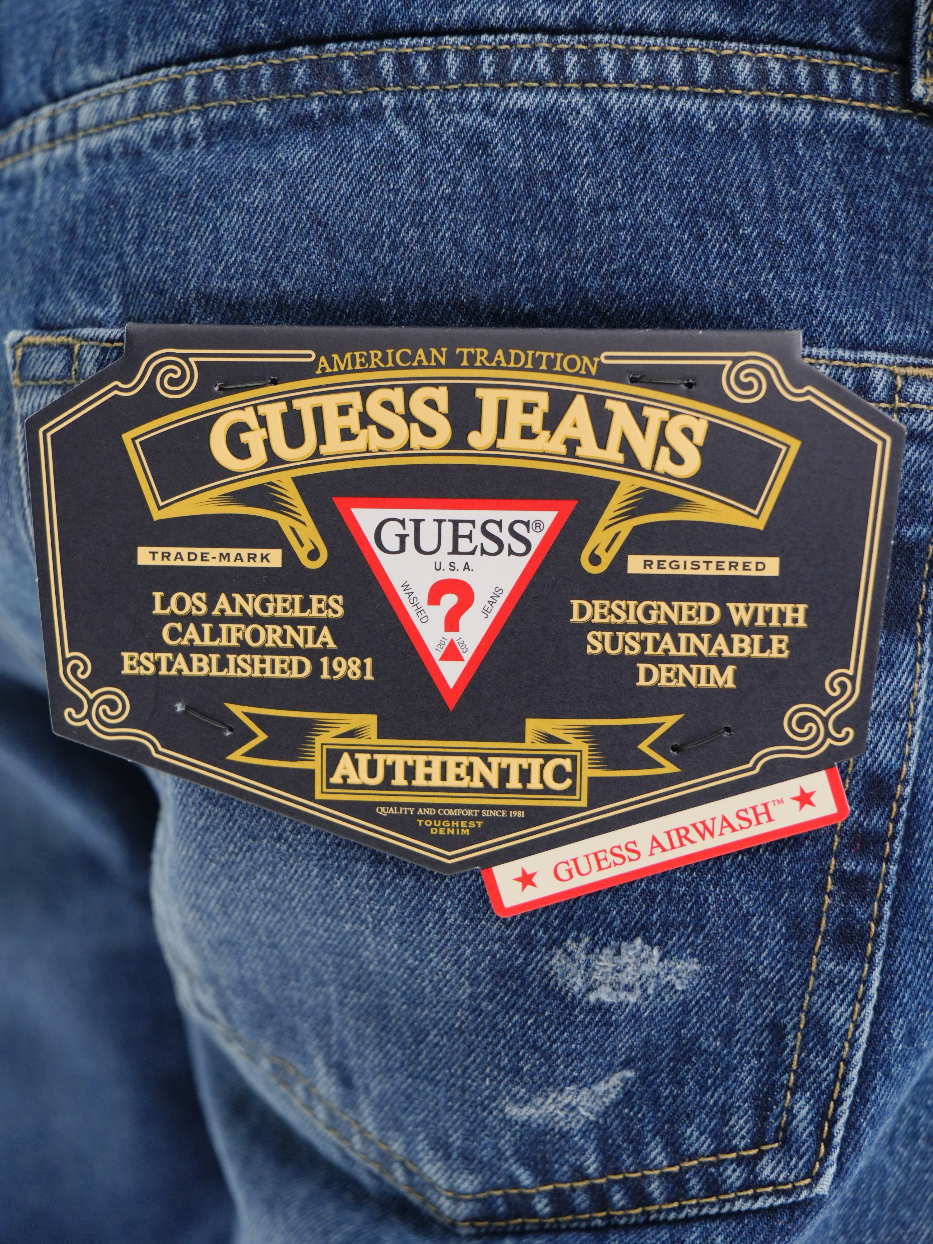 GUESS JEANS Jeans Slim con rotture M5YA1C