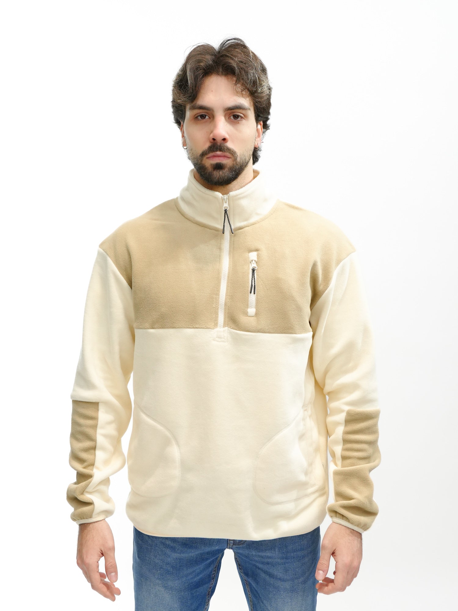 BLEND Felpa mezzazip in pile BHBROKS