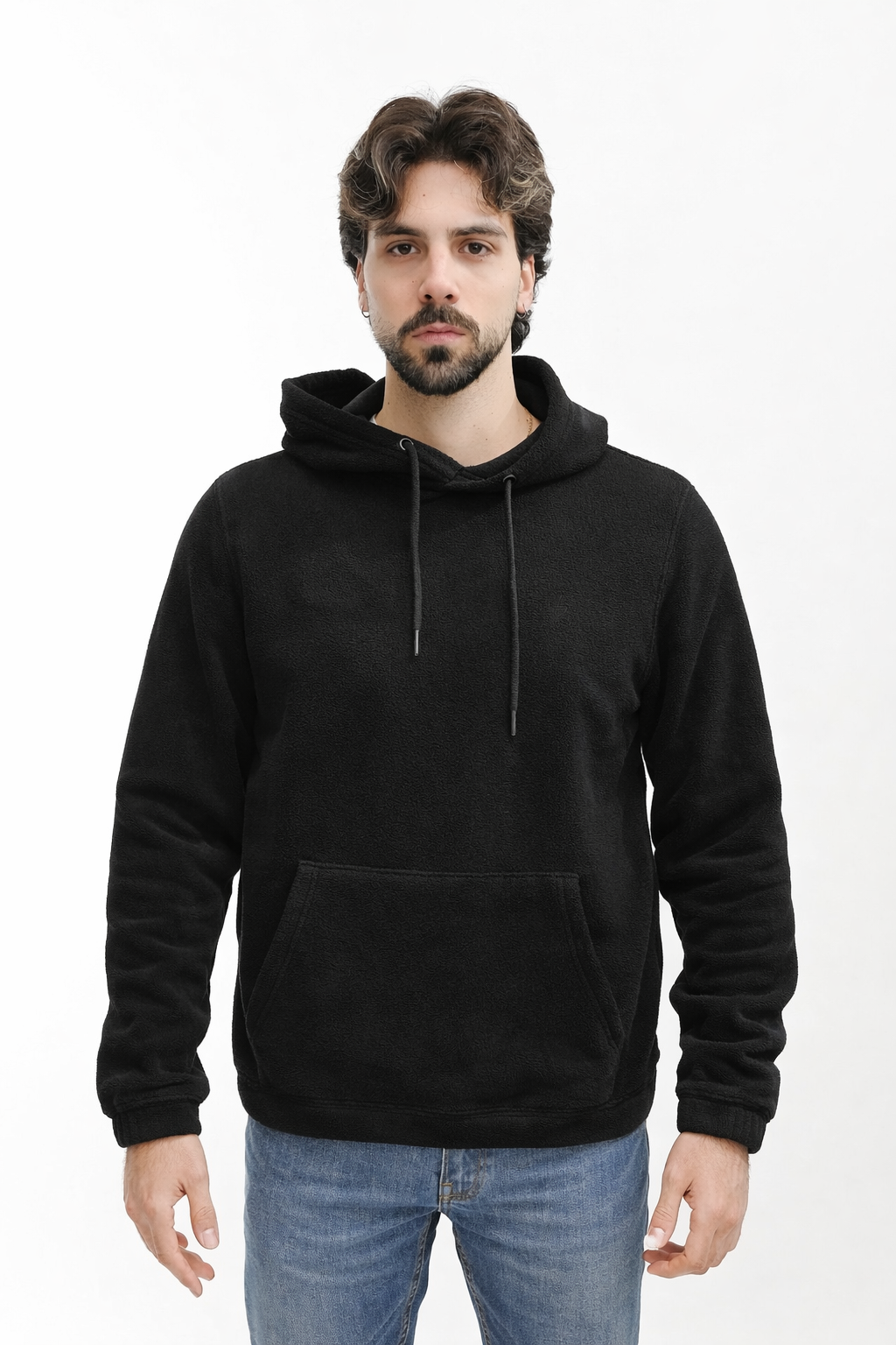 BLEND Felpa in pile con cappuccio BHPILE