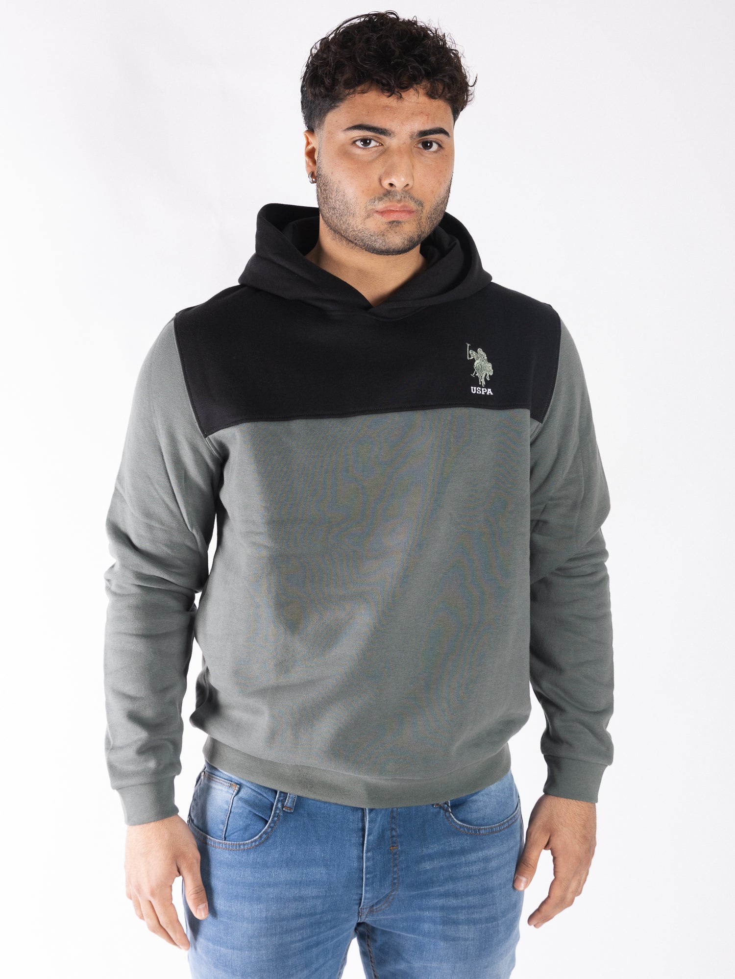 US POLO ASSN Felpa bicolore con cappuccio JOST EBPD