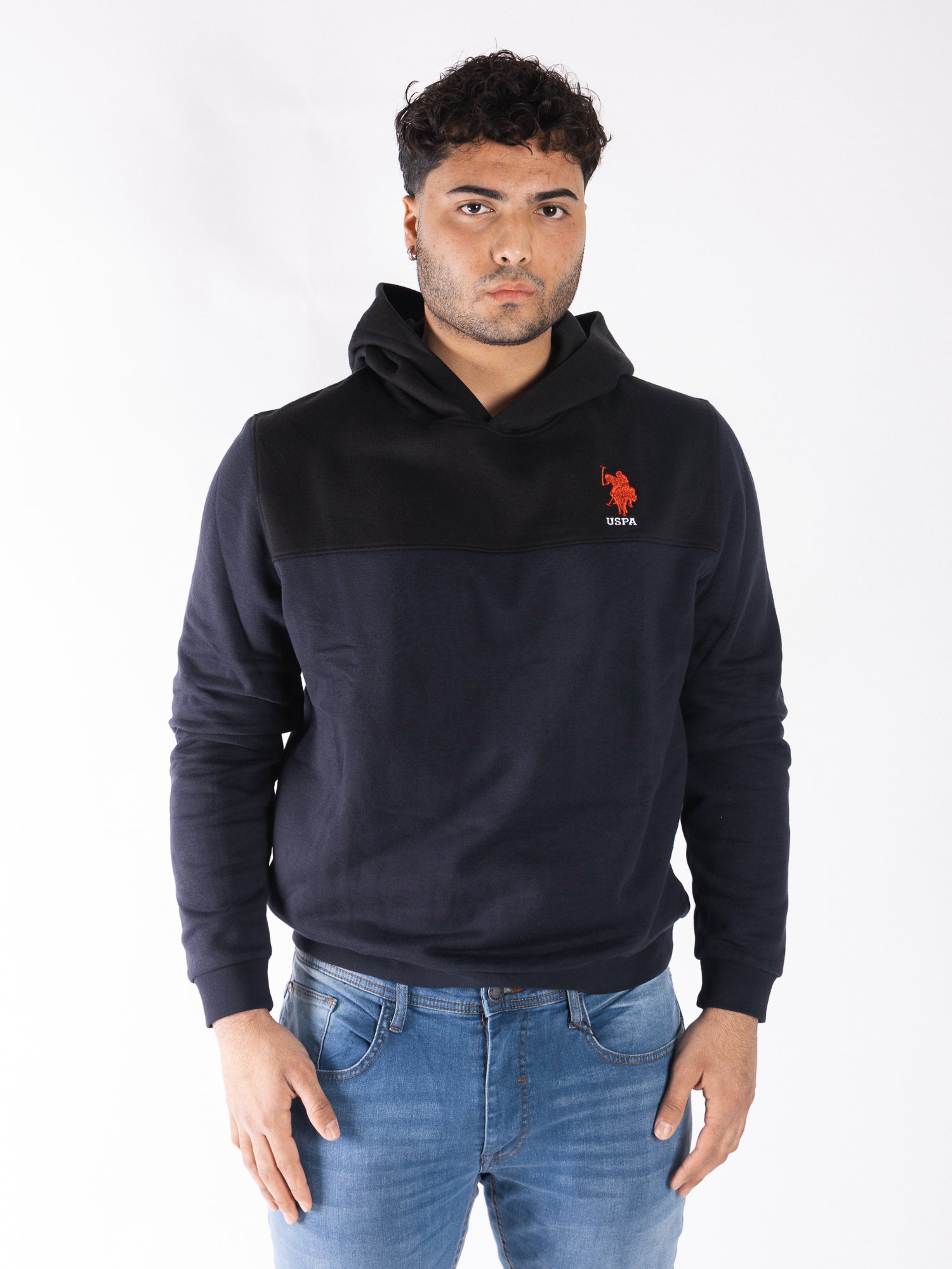 US POLO ASSN Felpa bicolore con cappuccio JOST EBPD