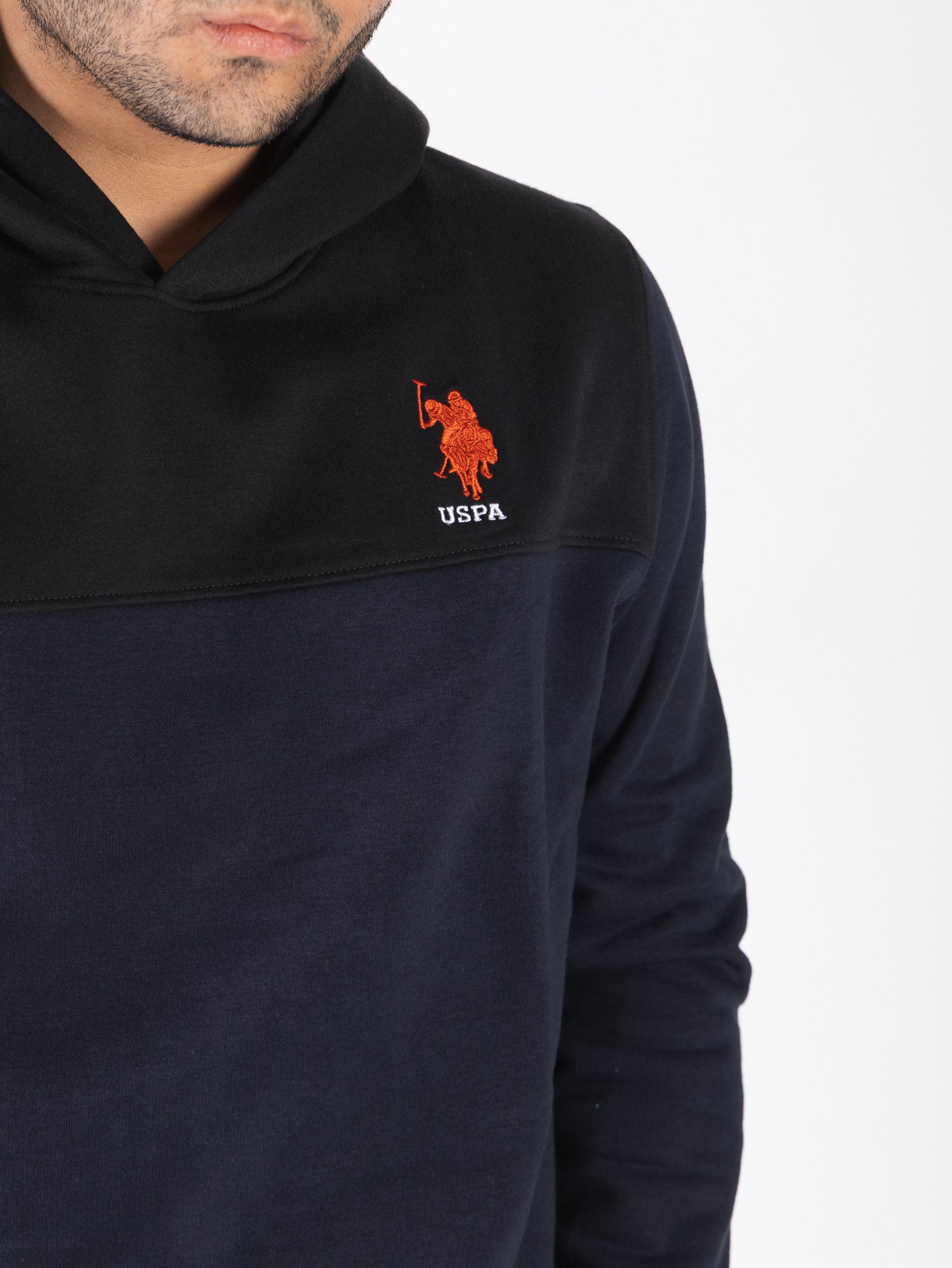 US POLO ASSN Felpa bicolore con cappuccio JOST EBPD