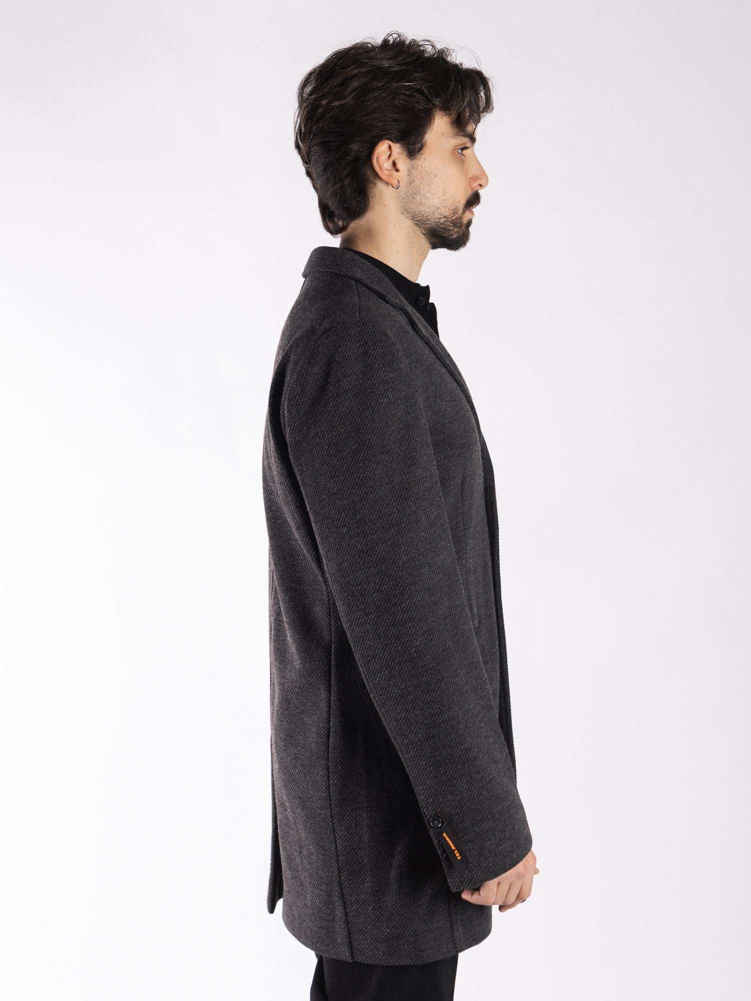 TELAMIRA Cappotto monopetto 3 bottoni spigato TE2216